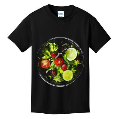 Saladkit Vegetable Motif Illustration Salad Kit Kids T-Shirt