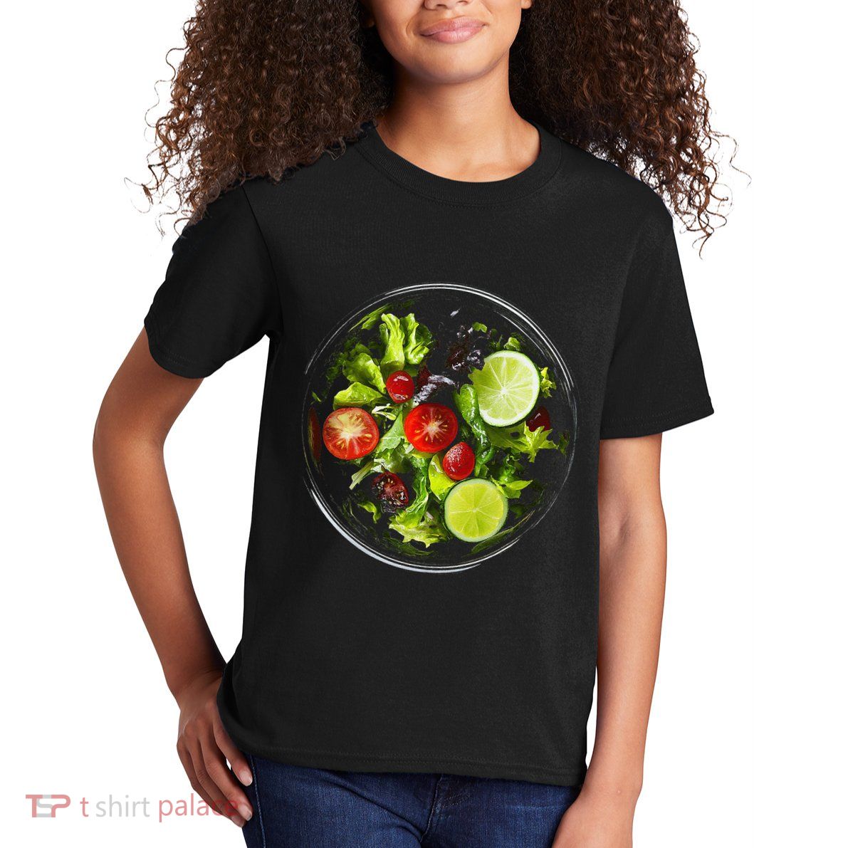 Saladkit Vegetable Motif Illustration Salad Kit Kids T-Shirt