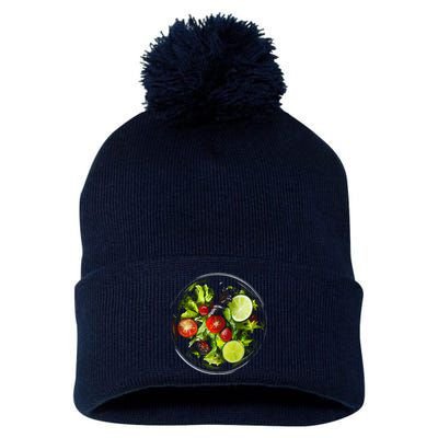 Saladkit Vegetable Motif Illustration Salad Kit Pom Pom 12in Knit Beanie