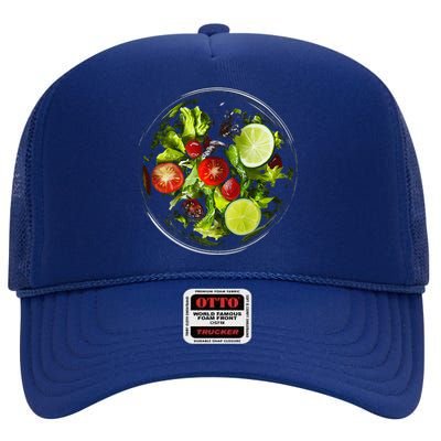 Saladkit Vegetable Motif Illustration Salad Kit High Crown Mesh Back Trucker Hat