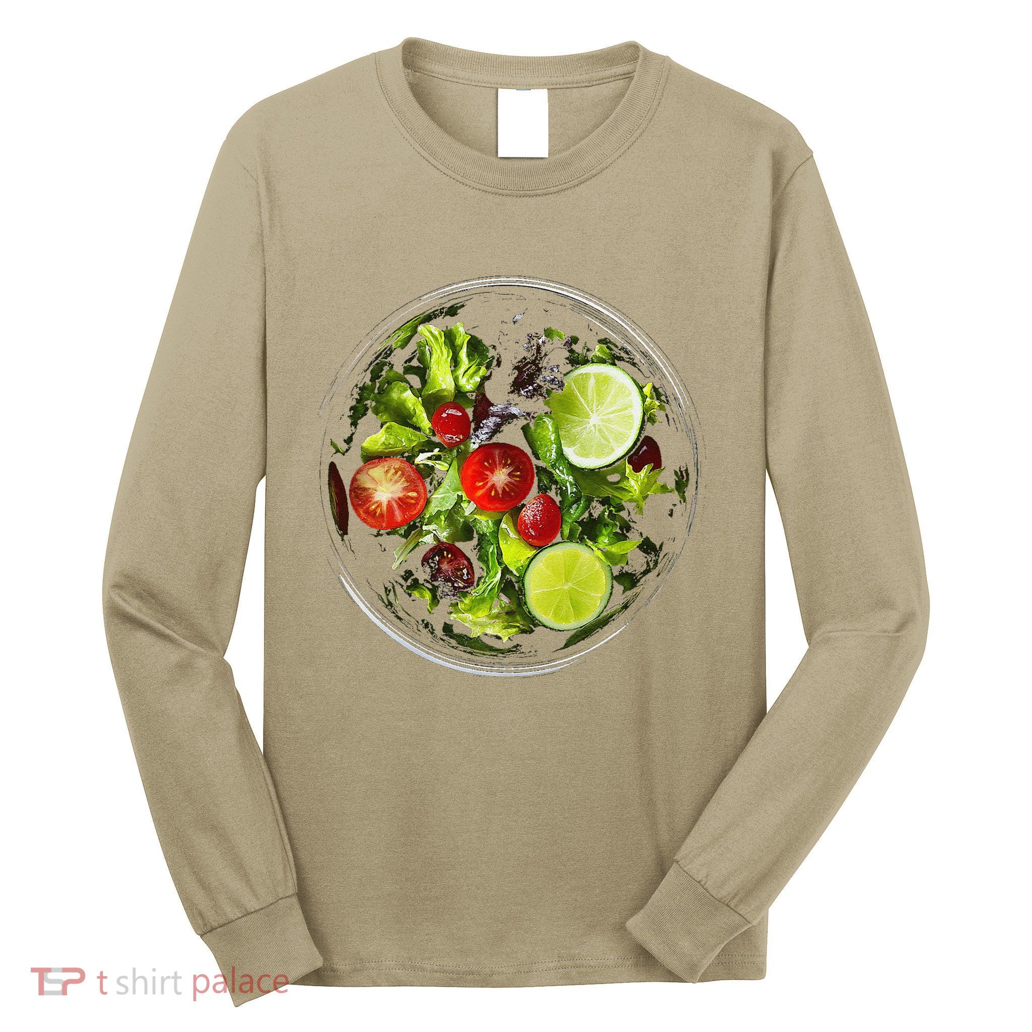 Saladkit Vegetable Motif Illustration Salad Kit Long Sleeve Shirt