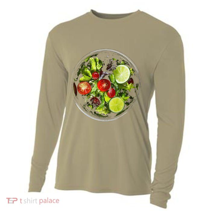 Saladkit Vegetable Motif Illustration Salad Kit Cooling Performance Long Sleeve Crew