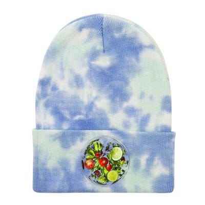 Saladkit Vegetable Motif Illustration Salad Kit Tie Dye 12in Knit Beanie