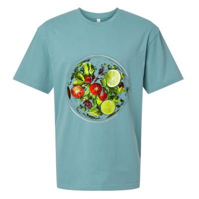 Saladkit Vegetable Motif Illustration Salad Kit Sueded Cloud Jersey T-Shirt