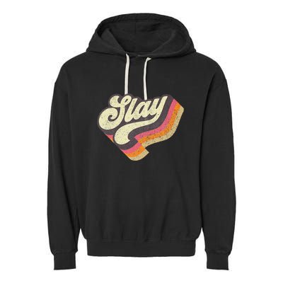 Slayinternet Viral Meme Dank Slang Vintage Style Retro Garment-Dyed Fleece Hoodie
