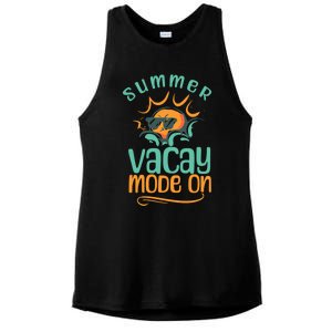 Summer Vacay Mode On Vacation Travel Holiday Trip Funny Gift Ladies PosiCharge Tri-Blend Wicking Tank