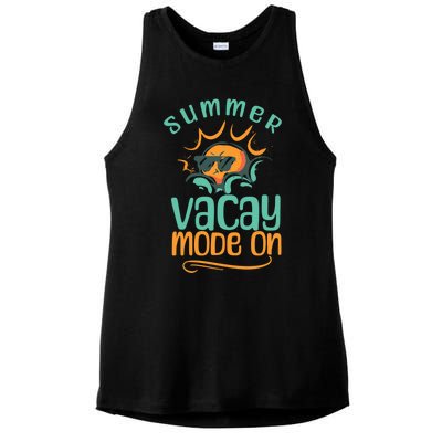 Summer Vacay Mode On Vacation Travel Holiday Trip Funny Gift Ladies PosiCharge Tri-Blend Wicking Tank