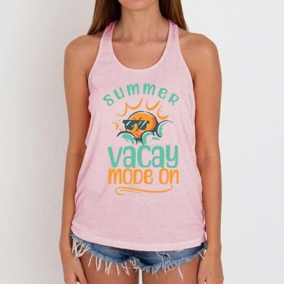 Summer Vacay Mode On Vacation Travel Holiday Trip Funny Gift Women's Knotted Racerback Tank