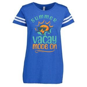 Summer Vacay Mode On Vacation Travel Holiday Trip Funny Gift Enza Ladies Jersey Football T-Shirt