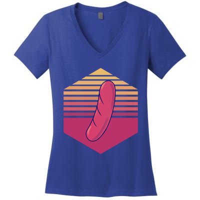 Sausage Vintage Meaningful Gift Women's V-Neck T-Shirt