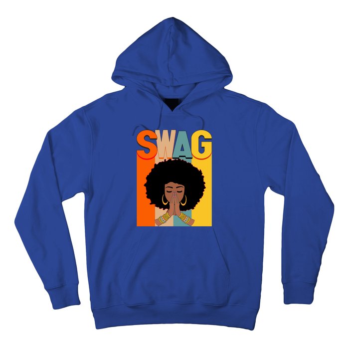 Swag Vintage Melanin Afro Queen Black History Month Gift Hoodie