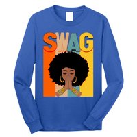 Swag Vintage Melanin Afro Queen Black History Month Gift Long Sleeve Shirt