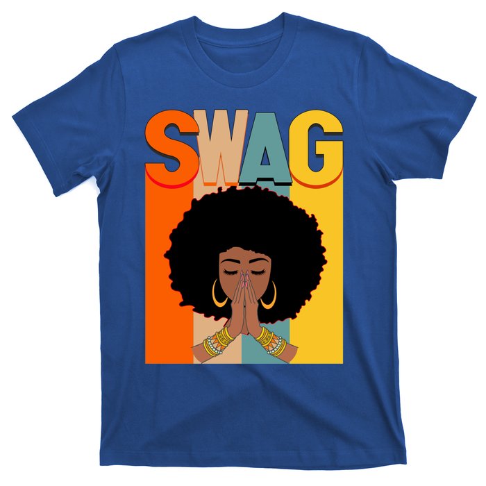 Swag Vintage Melanin Afro Queen Black History Month Gift T-Shirt