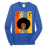 Swag Vintage Melanin Afro Queen Black History Month Gift Tall Long Sleeve T-Shirt