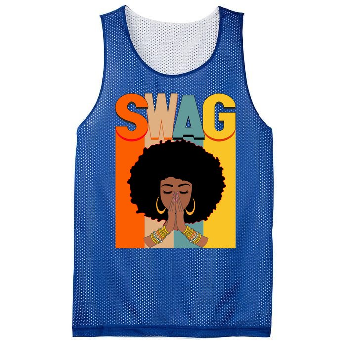 Swag Vintage Melanin Afro Queen Black History Month Gift Mesh Reversible Basketball Jersey Tank