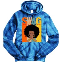 Swag Vintage Melanin Afro Queen Black History Month Gift Tie Dye Hoodie