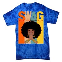 Swag Vintage Melanin Afro Queen Black History Month Gift Tie-Dye T-Shirt