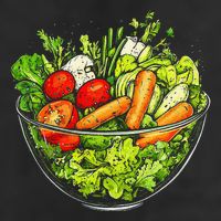 Saladkit Vegetable Motif Illustration Salad Kit Cool Comfort Performance Bucket Hat