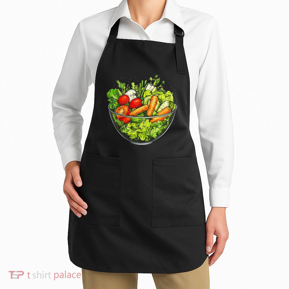 Saladkit Vegetable Motif Illustration Salad Kit Apron