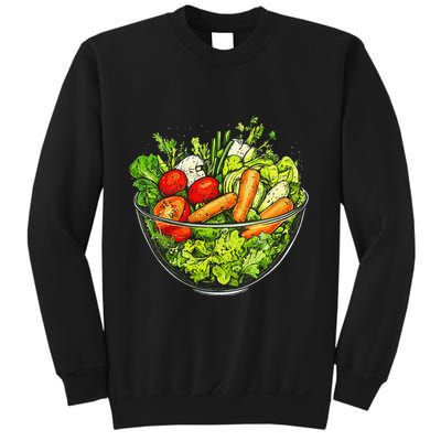 Saladkit Vegetable Motif Illustration Salad Kit Sweatshirt