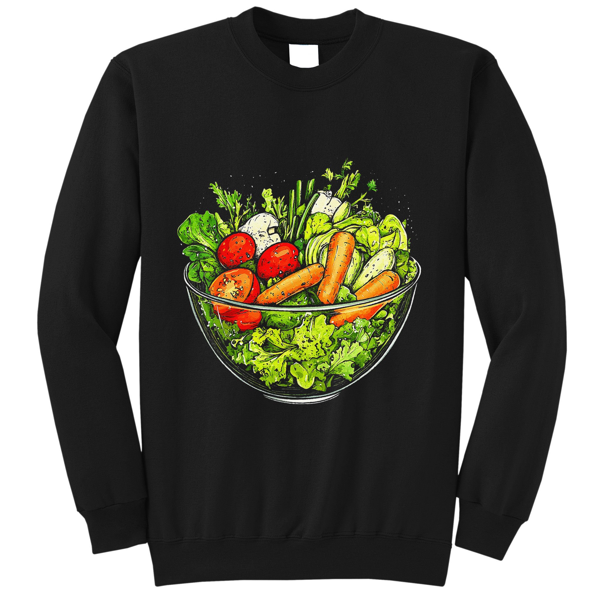 Saladkit Vegetable Motif Illustration Salad Kit Sweatshirt