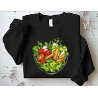 Saladkit Vegetable Motif Illustration Salad Kit Sweatshirt