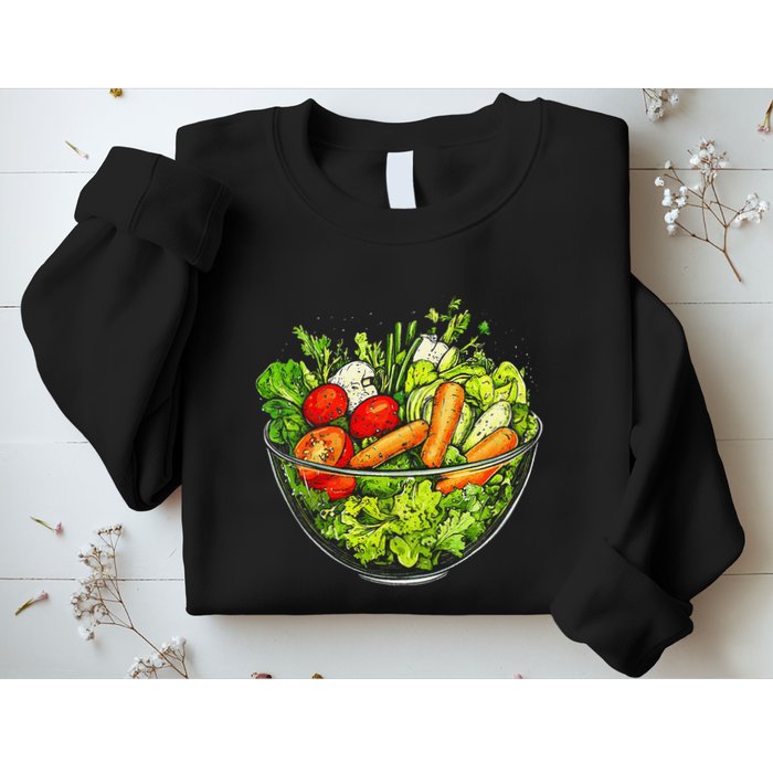 Saladkit Vegetable Motif Illustration Salad Kit Sweatshirt