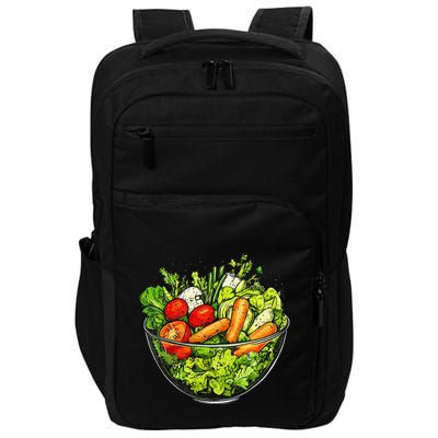 Saladkit Vegetable Motif Illustration Salad Kit Impact Tech Backpack