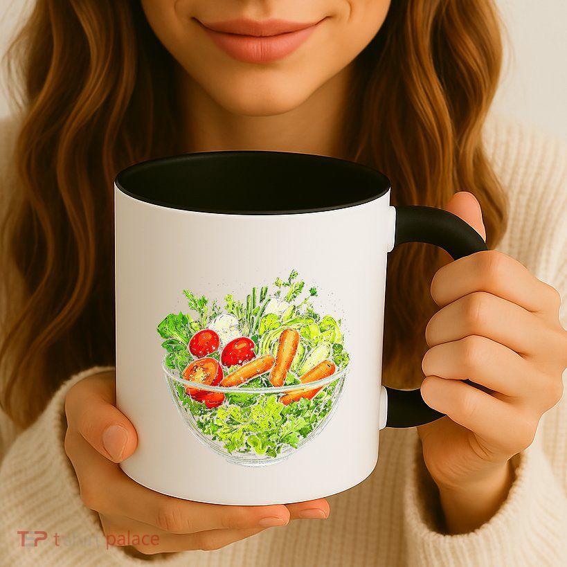 Saladkit Vegetable Motif Illustration Salad Kit Mug