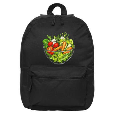 Saladkit Vegetable Motif Illustration Salad Kit 16 in Basic Backpack