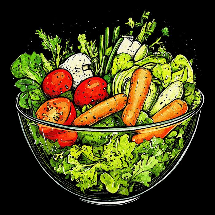Saladkit Vegetable Motif Illustration Salad Kit 16 in Basic Backpack