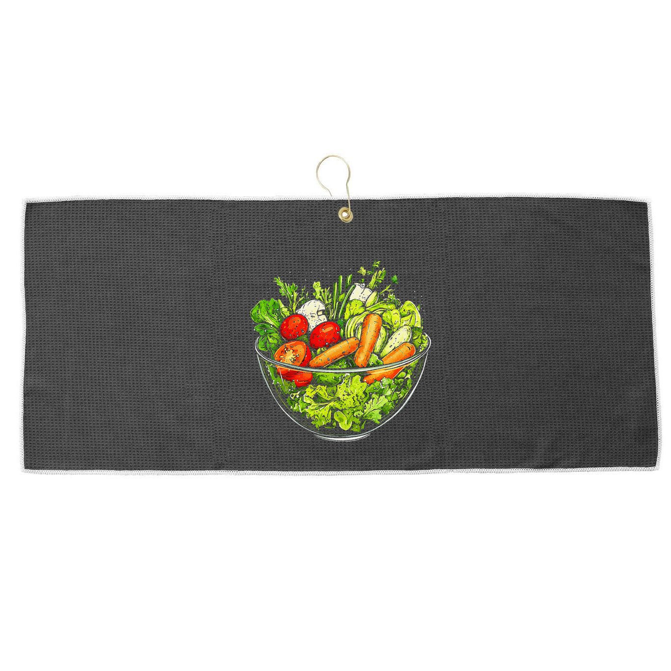 Saladkit Vegetable Motif Illustration Salad Kit Large Microfiber Waffle Golf Towel