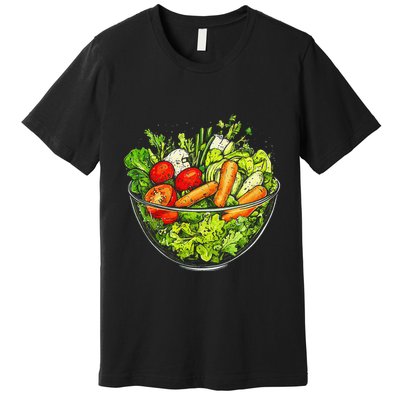 Saladkit Vegetable Motif Illustration Salad Kit Premium T-Shirt