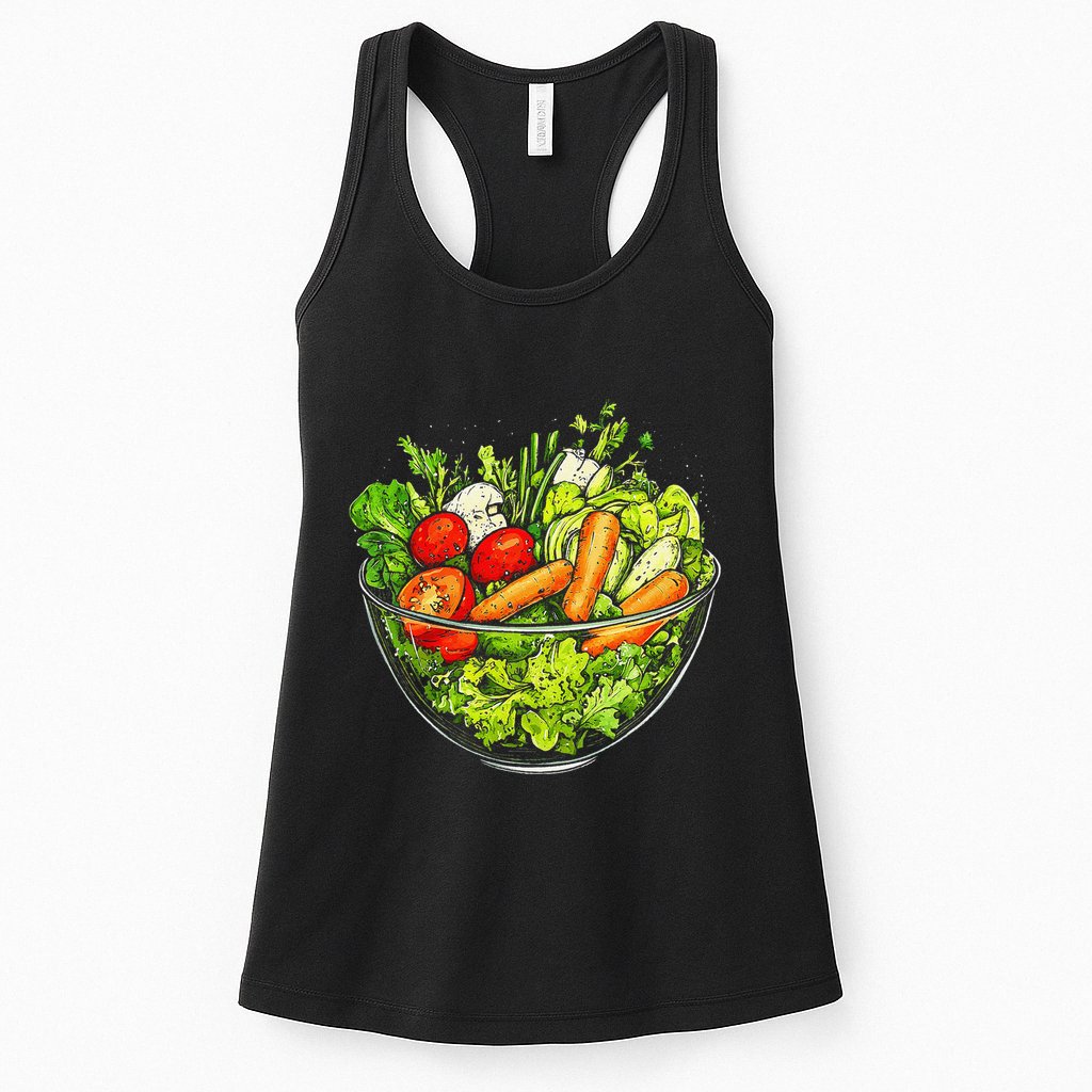 Saladkit Vegetable Motif Illustration Salad Kit Womens Tank Top