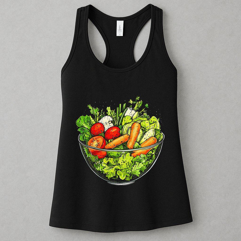 Saladkit Vegetable Motif Illustration Salad Kit Womens Tank Top