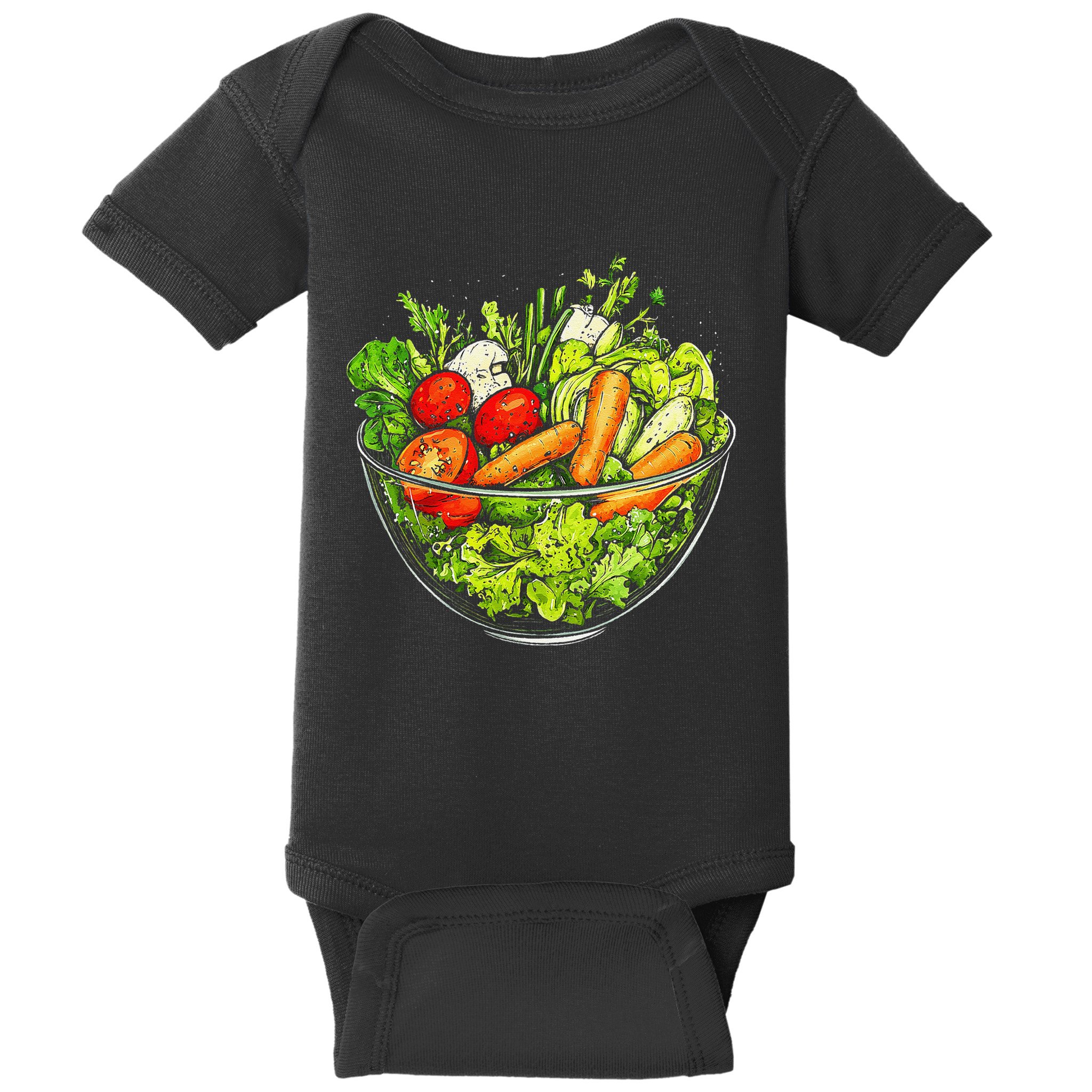 Saladkit Vegetable Motif Illustration Salad Kit Baby Bodysuit