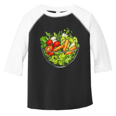 Saladkit Vegetable Motif Illustration Salad Kit Toddler Fine Jersey T-Shirt