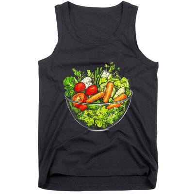 Saladkit Vegetable Motif Illustration Salad Kit Tank Top