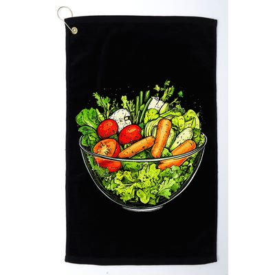 Saladkit Vegetable Motif Illustration Salad Kit Golf Towel