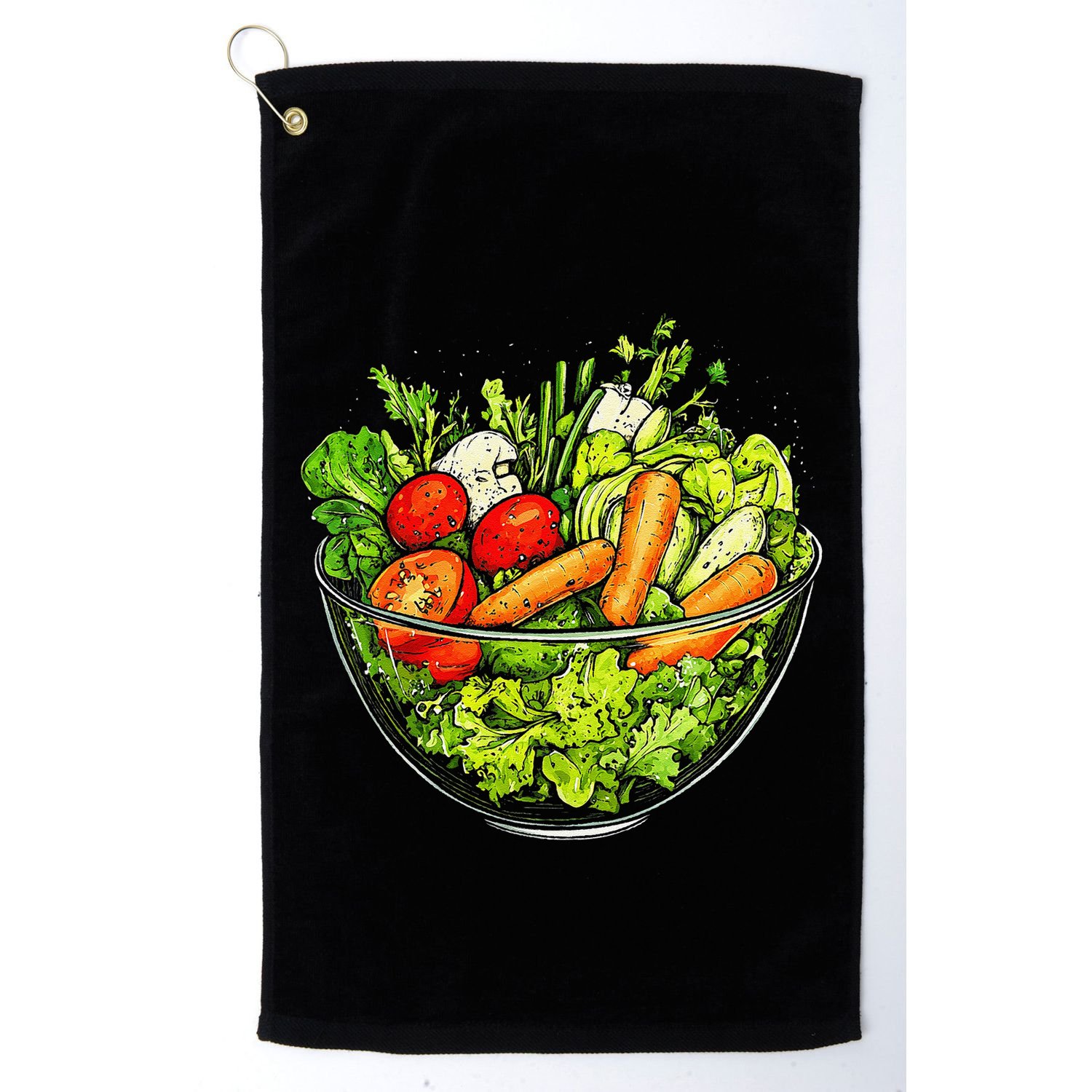 Saladkit Vegetable Motif Illustration Salad Kit Golf Towel