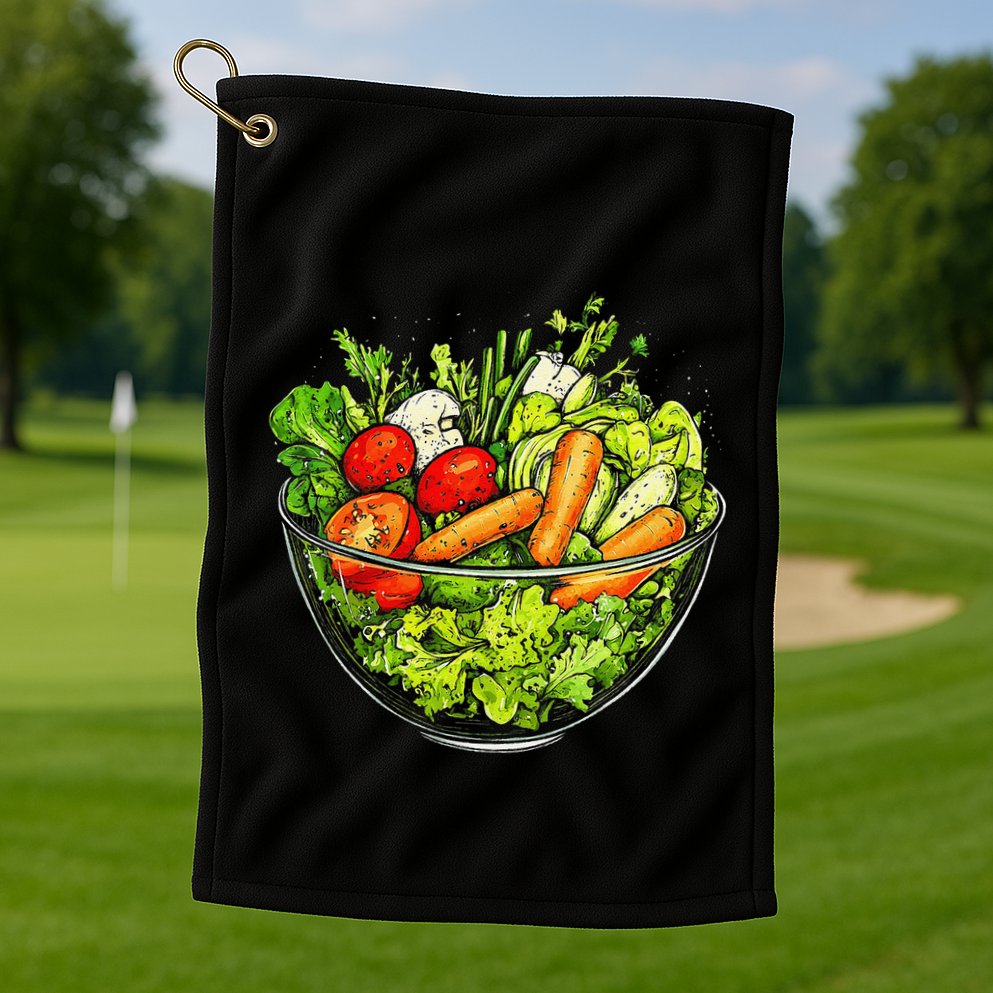 Saladkit Vegetable Motif Illustration Salad Kit Golf Towel