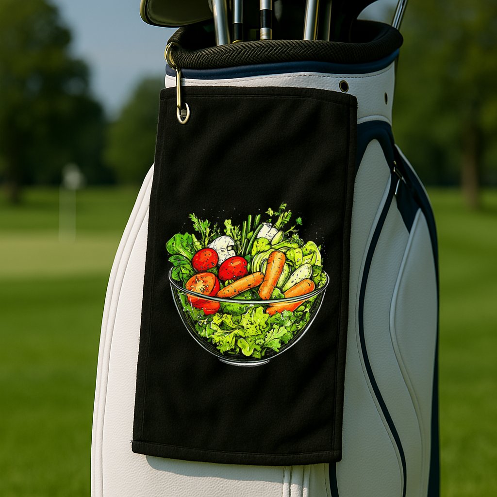 Saladkit Vegetable Motif Illustration Salad Kit Golf Towel