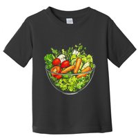 Saladkit Vegetable Motif Illustration Salad Kit Toddler T-Shirt