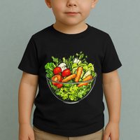 Saladkit Vegetable Motif Illustration Salad Kit Toddler T-Shirt