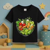 Saladkit Vegetable Motif Illustration Salad Kit Toddler T-Shirt