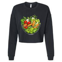 Saladkit Vegetable Motif Illustration Salad Kit Cropped Pullover Crew