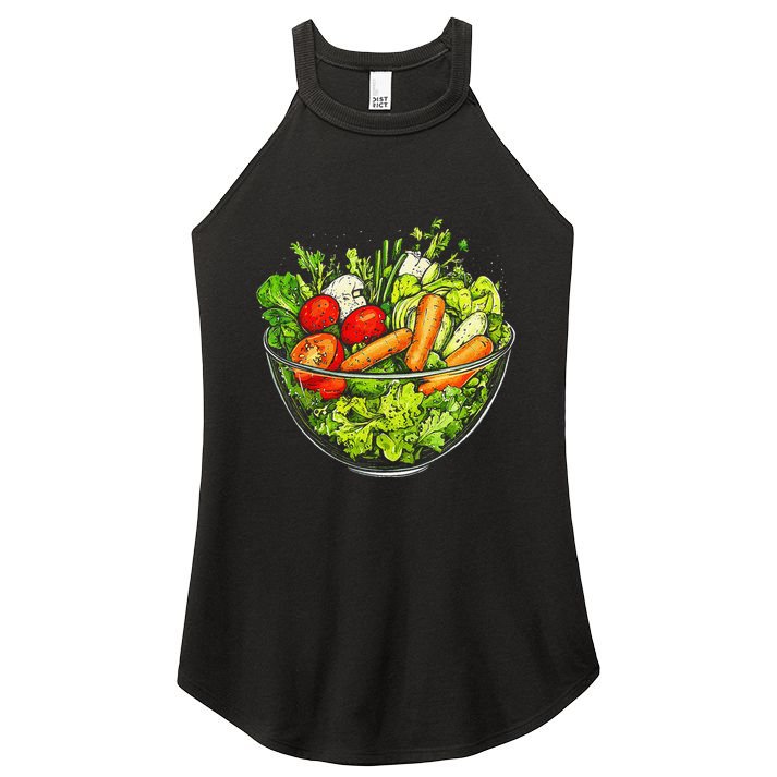 Saladkit Vegetable Motif Illustration Salad Kit Women's Perfect Tri Rocker Tank