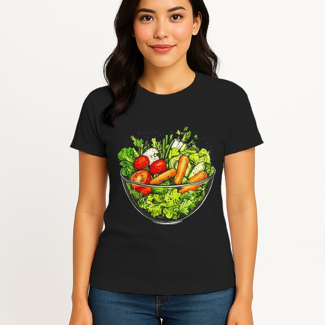 Saladkit Vegetable Motif Illustration Salad Kit Womens T-Shirt