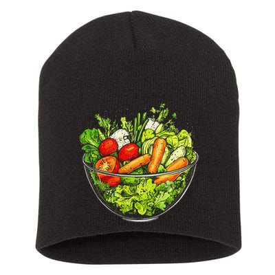 Saladkit Vegetable Motif Illustration Salad Kit Short Acrylic Beanie