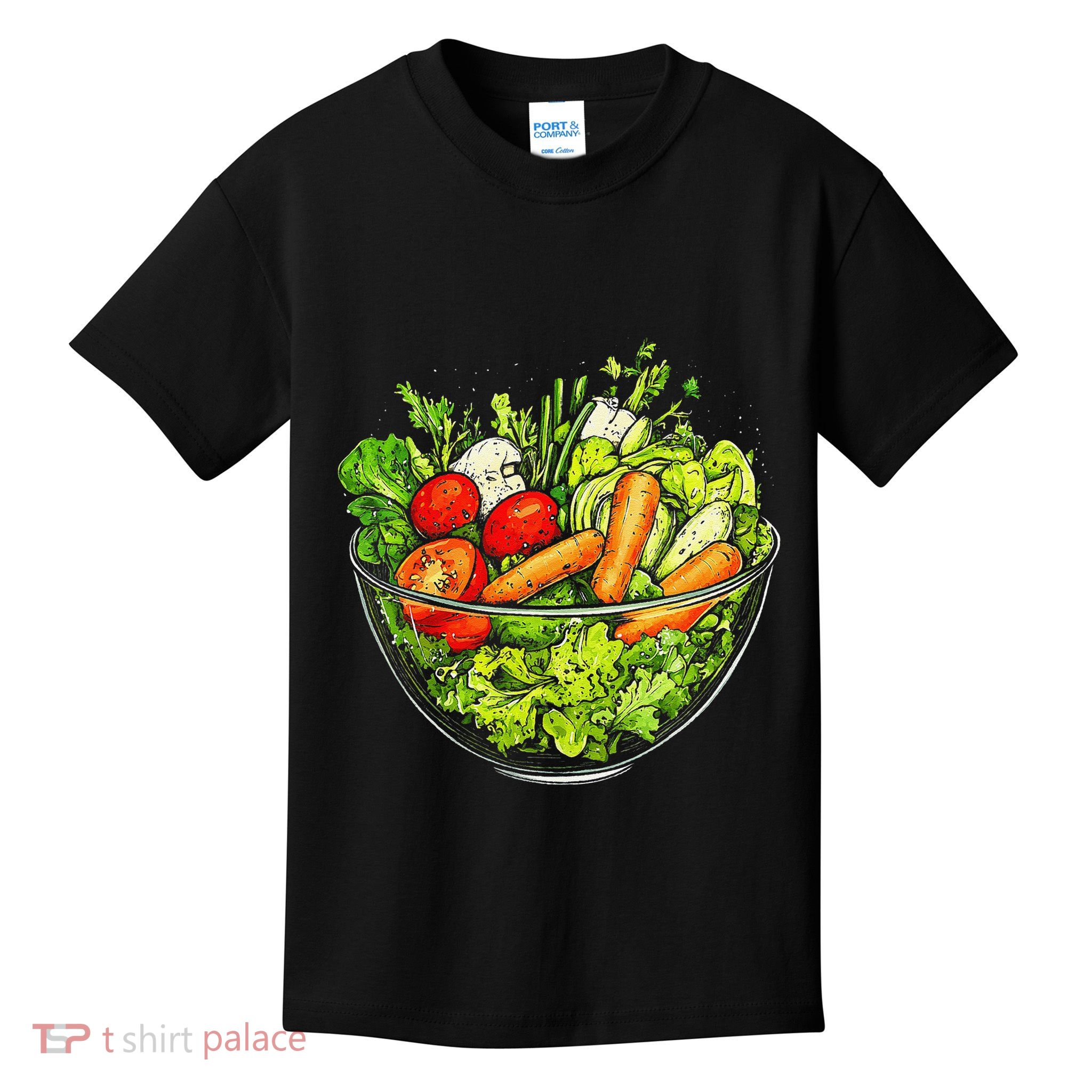 Saladkit Vegetable Motif Illustration Salad Kit Kids T-Shirt